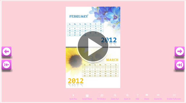 Alpha - Calendar Template flipbook demo